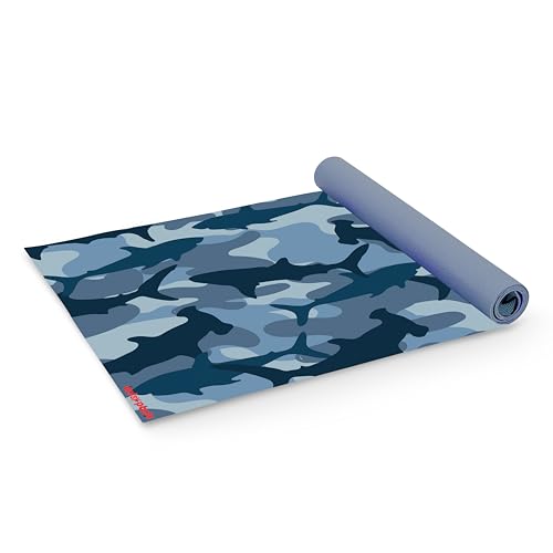 Antsy Pants Kids Yoga Mat - Yoga Mat for Kids, Yoga Mats for Home Workout, Travel Yoga Mat, Yoga Mat Non Slip, 60” x 24”, 3mm Free of Toxic Phthalates - color: Blue Shark