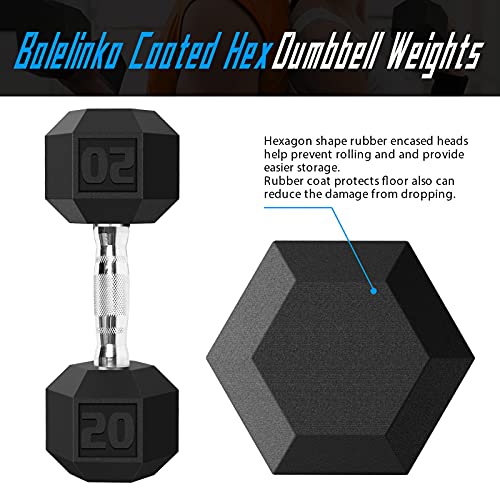 Balelinko Rubber Grip Encased Dumbbell Cast Iron Weight with Anti-Slip Handle Dumbbell -Strength Training Equipment - Home Gym Accessories - Full Body Workout - Muscle Building - color: a. 20 LB Pair (2 x 20 lb)