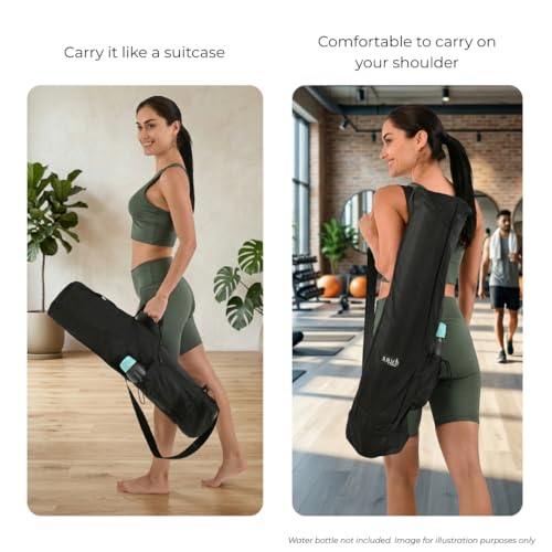 Yoga Mat Bag – Crossbody Gym Bag for Women & Men, Waterproof Travel Carrier Fits Thick Yoga Mat, Multi Pocket Storage with Strap Holder, Shoulder Carry for Fitness Pilates Exercise