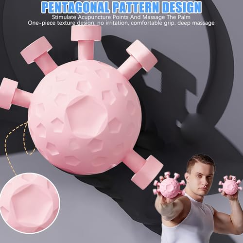 Finger Grip Strengthener,2026 New Hand Forearm Ball Strengthener Wrist Strengthening Guitar Finger Gripper Finger Exerciser Gripper Tool for Gym, Piano and Guitar Training - color: Pink