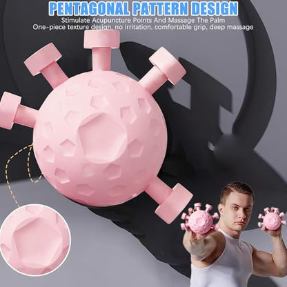 Finger Grip Strengthener,2026 New Hand Forearm Ball Strengthener Wrist Strengthening Guitar Finger Gripper Finger Exerciser Gripper Tool for Gym, Piano and Guitar Training - color: Pink