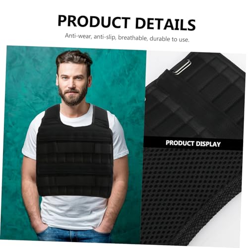 YARNOW Sports Weighted Vest for Exercise Adjustable Workout Equipment for Running Jogging and Lightweight Sleeveless Design Holds Up to Black