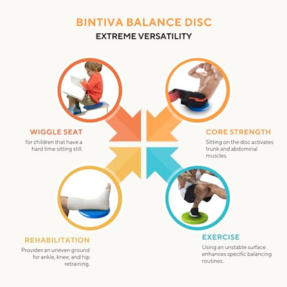 Wobble Cushion Balance Disc - Wobble Disc & Wiggle Seat, Balance Pads for Physical Therapy, Wobble Disk, Sensory Room Equipment - Wobble Seat - color: Blue