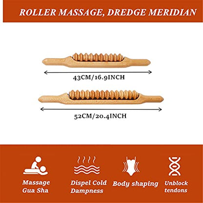 Wood Therapy Massage Tools,Gua Sha Rolling Stick Manual Massage Sticks,Lymphatic Drainage Massager for Maderotherapy,Relax Muscles and Relieve Body Aches 20.4INCH - color: Style D 20.4inch