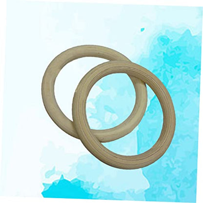 Toyvian Wooden Gymnastic Rings Woven Straps Adjustable Exercise Rings for Bodyweight Training for Home and Outdoor Workouts 28mm Diameter