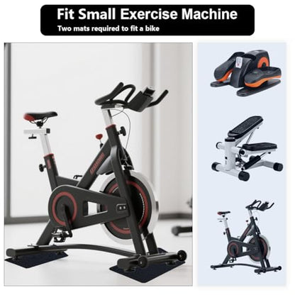 Double-Sided Non Slip Mat for Stepper Exercise Machine & Under Desk Mini Elliptical Exercise Equipment, Small Workout Floor Protection Mat for Seated Pedal Exerciser, Indoor Cycling Bike