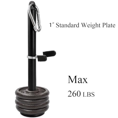 Weight Loading Pin for 1 Inch Standard and 2 Inch Weight Plate, Loading Pin with Heavy Duty Carabiner for Cable Pulley System LAT Pulldown Home Gym Workout Equipment
