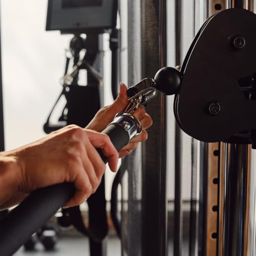 CENTR Cable Machine Attachments for Home Gyms & Functional Trainers Accessory Kit - LAT Pull Down Attachment, Triceps Rope, Curl Bar, Ankle Strap & More - Cable Machine Accessories - style: Sport Handle