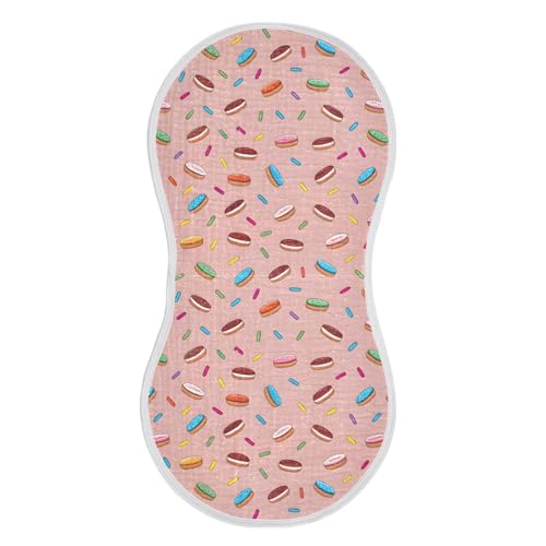 Cakes and Sprinkles Muslin Burp Cloths 4 Pack - Extra Large 22"x11", 4-Layer Soft Absorbent Cotton, Waterproof Backing, Baby Drool Rags for Newborn