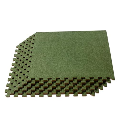 We Sell Mats 3/8 Inch Thick Interlocking Foam Carpet Tiles Durable Carpet Squares Anti Fatigue Support for Home Office or Classroom Use - color: Olive, style: 100 Square Feet (25 Tiles)