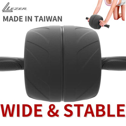 Ab Roller Wheel, Abdominal Workout, Extra Wide 5.5", Exercise Wheel, Home Gym Fitness Equipment, Core Strength, Muscle, Thick Knee Pad, Made In Taiwan Black