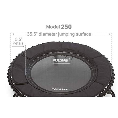 JumpSport 39 Inch Fitness Trampoline Adults Workout Rebounder with Handlebar, Model 250