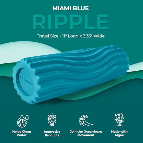 Oceanfoam Ripple Roller Small Foam Roller for Physical Therapy (Miami Blue) - color: Miami Blue