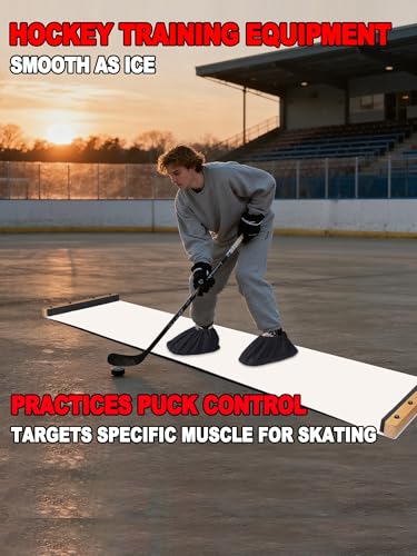 Professional Slide Board (78“ x 20”) for Exercise at Home, Lateral Slide Training Equipment with Bumpers, Hockey Training Equipment for Low-Impact, Home Gym Workout Equipment