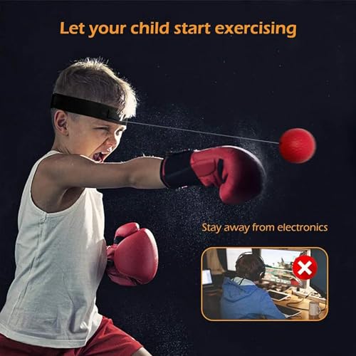 Boxing Reflex Ball Set with 4 Training Balls, 2 Adjustable Headbands, Speed Training Equipment for Hand Eye Coordination, Combat Sports