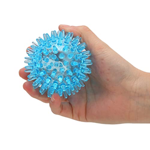Spiky Massage Balls, Strength Recovery Exercise Ball, Hollow Soft Stress Reflexology, Stress Relief Massage Ball for Hand Wrist (Transparent Blue)(7CM) - size: 7CM