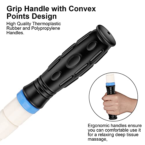 iGreely Portable Massage Roller Stick the Ultimate Muscle Roller 17 Inches Recommended By Physical Therapists Promotes Recovery Fast Relief for Cramps Soreness Tight Muscles-White