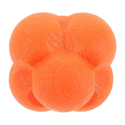Agility Training Reaction Ball 7cm Tangerine Hexagonal Speed and Reflex Bounce Ball for Hand-Eye Coordination Soccer Baseball Boxing Training