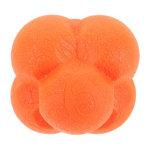 Agility Training Reaction Ball 7cm Tangerine Hexagonal Speed and Reflex Bounce Ball for Hand-Eye Coordination Soccer Baseball Boxing Training