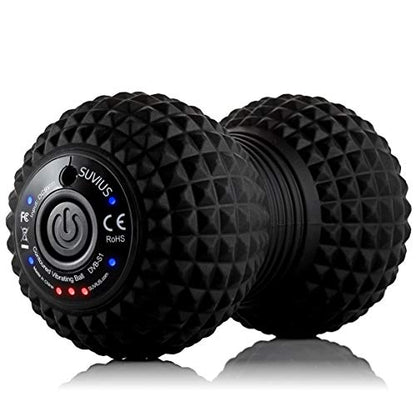 Vibrating Peanut Roller - 4 Vibration Levels - Rechargeable - Muscle Roller for Deep Tissue Massage and Muscle Recovery - Massager for Back, Neck, Foot, Leg, and Body - Black - color: Black