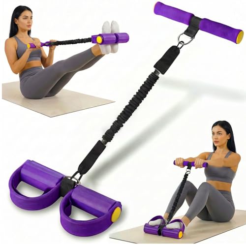 Upgraded Pedal Resistance Band with Handle - Fashion Puller Exercise Tool, Thickened Built-in Latex Tube Pedal Resistance Device & Soft Nitrile Rubber Anti-Slip Footrest for The Core/Arms