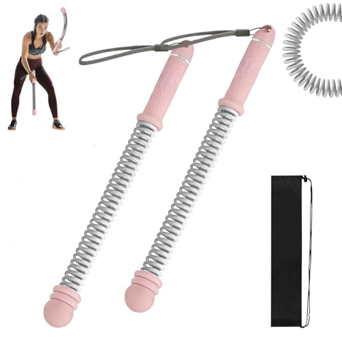 Adjustable Ropeless Battle Rope Trainer, Cordless Spring Fitness Rope for Home & Gym, Heavy Duty Cordless Battle Rope with Storage Bag, Strength & Conditioning (Pink) - color: Pink