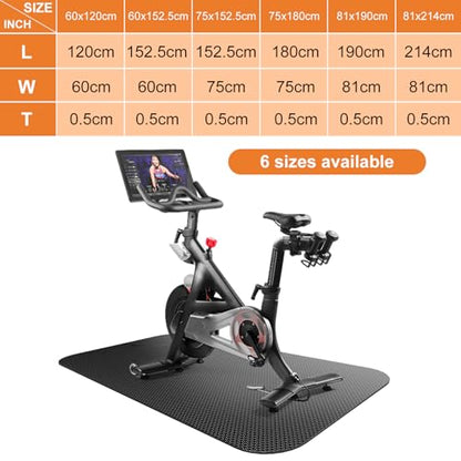 Bike Mat,Treadmill Mat,Compatible for Elliptical,Exercise Bikes, Stationary Cycles,Spin Bike,Under Exercise Bike Trainer Pad for Indoor Stationary Gym Fitness Equipment Hardwood Floor Protector