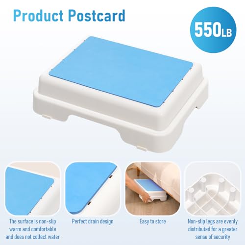 Wefaner Bath Shower Step,Stackable Bathtub Non Slip Safety Step Stool