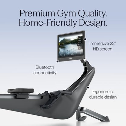 Hydrow Origin Rowing Machine for Home with Immersive 22'' Rotating HD Touchscreen - Live Row Machine Home Workout, Magnetic Drag Technology, 375lb Weight Capacity Rower - 30-Day Trial & Year Warranty