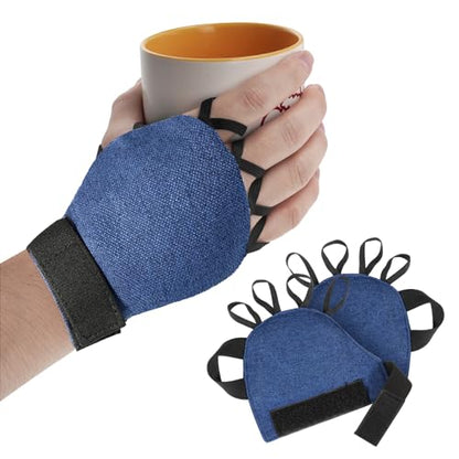 Medium Size Weighted Gloves for Tremors to Provide Hand Stability and Improve Hand Dexterity, Perfect Writing Weights & Hand strengthening Tool（2 x 1/2lb, Each Glove), Blue