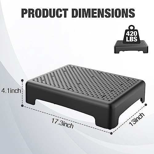 HBTower Mobility Step Stool for Adults & Seniors,Non-Slip Platform - color: Black