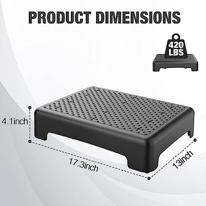 HBTower Mobility Step Stool for Adults & Seniors,Non-Slip Platform - color: Black