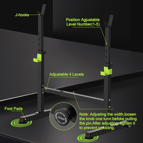 FitinOne Adjustable Folding Weight Bench for Home Gym, 660 lbs Capacity Multi-Functional Workout Bench Sturdy Durable for Full Body - color: Black-Green