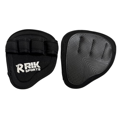 Non-Slip Neoprene Gym Grip Pads – Alternative to Workout Gloves for Weightlifting, Pull-Ups, Powerlifting, Calisthenics, and Gymnastics – Fitness Grips for Men and Women - color: Neoprene 4 Loops Black