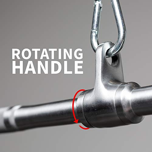 REP Fitness LAT Pulldown and Low Row Cable Machine Attachments and Functional Trainer Attachments – Curl Bar, D-Handle, Ankle Cuff, Tricep Rope, Sports Handle, Straight Bar, Row, Chinning Triangle - style: Straight Bar Pro Style