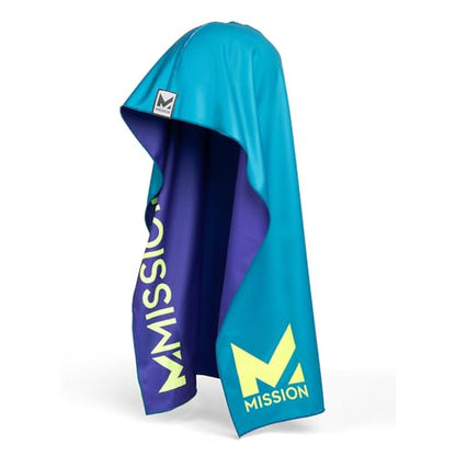 MISSION Reversible Cooling Hoodie Towel- Hood Towel, Cools Instantly When Wet, UPF 50 Sun Protection, Contours Your Head to Stay in Place, Great for Sports, Fitness, Gym (Teal Purple) - color: Teal Purple