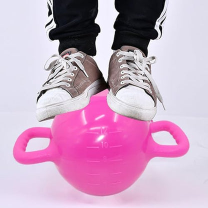 Water Filled Kettlebell Adjustable Weight with Double Handle for Home Fitness, Yoga, and Strength Training - color: Pink