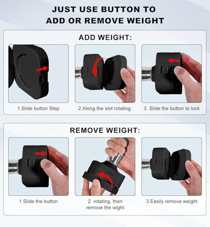 Adjustable Dumbbell Set for Women Men 7.5LB/10LB/15LB/20LB/25LB Each - color: Black, style: 25LB Each [50 LBS Total]