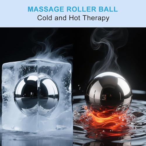 Cold Massage Roller Ball - Ice Roller Ball for Muscles Deep Tissue, Cold & Heat Therapy, Plantar Fasciitis Roller - color: Blue+black