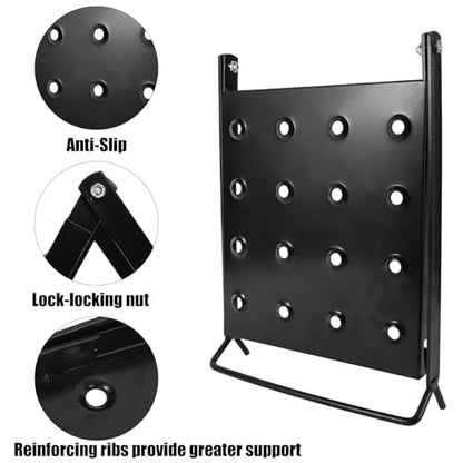 Foldable Ladder Platform, 300lbs Capacity Non-Slip Stable Work Tray Attachment Metal Ladder Step Levelers Platform Extension for Painters, Tools & DIY (Black)