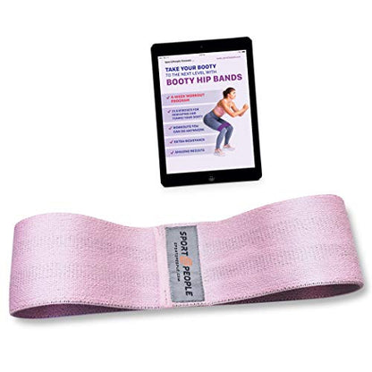 Exercise Band for Legs and Butt with Free 4-Week Booty Workout Program - Fabric Resistance Loop Bands Set for Strength Training, Home Gym, Fitness
