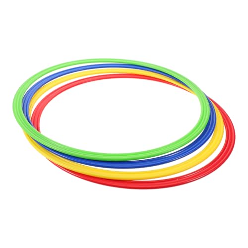 UKCOCO 4pcs Agility Training Rings Durable Plastic Sport Hoops for Football Players Enhance Speed Coordination Versatile Exercise Equipment Red Yellow Green Blue