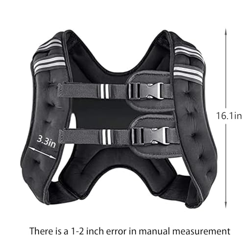 Weighted Vest for Women and Men 8 12 16 20 25 30 Lbs with Reflective Stripe and Double Adjustable Buckle Straps Weight Vests for Strength Training, Jogging, Cardio, Weight Loss