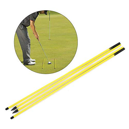 Alignment Stick, Fiberglass Practice Stick with PVC Tube, 2 Section 48.23 Inch Foldable Design, Swing Putting Line Setup Aid for Golfers Training