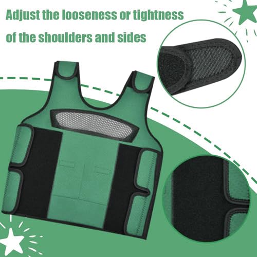 Weighted Vest for Kids Including 6 Removable Weight, (X-Small, Ages 1 to 3) - color: Green, size: Extra Small
