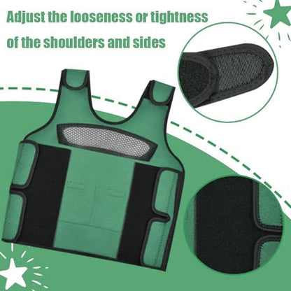 Weighted Vest for Kids Including 6 Removable Weights, (Medium, Ages 5 to 9) - color: Green, size: Medium