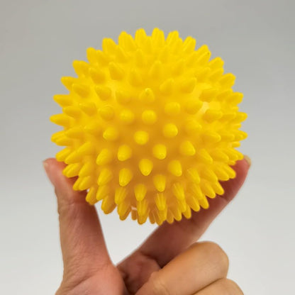FACELESS Pack of 2 Spiky Hard Massage Balls - PVC Trigger Point Balls for Muscle Relief, Foot Roller & Neck Massager (2, Yellow (7.5cm)) - color: Yellow(7.5cm)