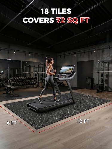 0.79in Extra-Thick 72 Sq Ft Exercise Equipment Mats, 18 Tiles Rubber Top EVA Foam Workout Mats, Interlocking Gym Flooring for Home Gym, 24 x 24in, Black & White - size: 18 Tiles (72 Sq Ft)