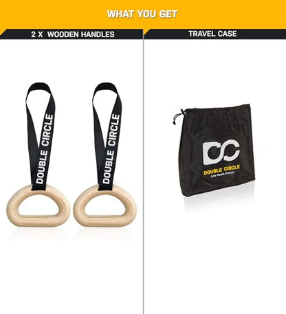 Pull Up Handles - Pull Up Grips, LAT Pull Down Gym Handles Design - Quick Attachment to Bars and Barbell Grips - Includes Carry Bag - Suitable for Home Gym and On-The-Go Workouts