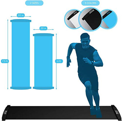 American Lifetime Slide Board - Workout Board for Fitness Training and Therapy with Shoe Booties and Carrying Bag Included